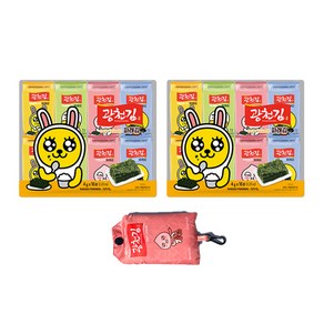 광천김 카카오프렌즈 파래 도시락김 4g x 32p + 장바구니 랜덤발송, 64g, 2개