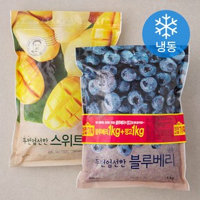 자연원 블루베리 1kg + 스위트 망고 1kg 세트 (냉동), 2kg, 1세트