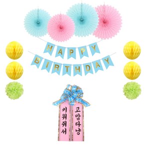 반려동물 화환 생일파티세트 키워줘서 고맙다냥, 블루, 1세트