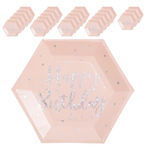 JOYPARTY 생일파티 접시 20cm 6p, 트윙클핑크, 4개