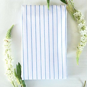 천팜 대폭 30수 퓨어 스티치 스트라이프 패브릭 원단 549, 화이트 + 블루, 1개