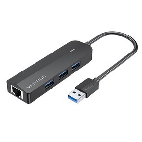 벤션 USB 기가랜카드 USB3.0 멀티허브 CHNBB, 블랙, 1개