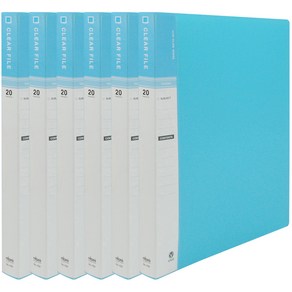 현풍 20매 비보 클리어화일 인덱스 A4, 6개, 하늘색