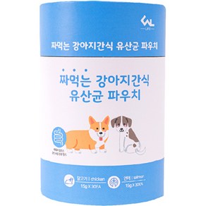 씨엔앨 라이프 짜먹는 강아지간식 파우치 영양제 닭고기 30p + 연어 30p, 장건강/유산균, 1세트