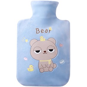 쿼르디 보온 물주머니 핸드워머 베어 블루 500ml, 1개