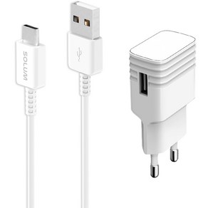 솔루엠 15W USB 고속 충전기 + A to C 1.5m 케이블 세트