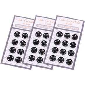 곤도라 스냅단추 10mm 12p, 블랙, 3개