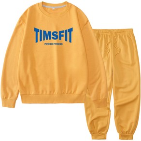 TIMSFIT 남녀공용 빅사이즈 피트니스 빅로고 맨투맨 조거팬츠 셋업