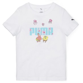 [PUMA]푸마_아동용_스폰지밥 로고 티셔츠_SPONGEBOB LOGO TEE_화이트_67587102