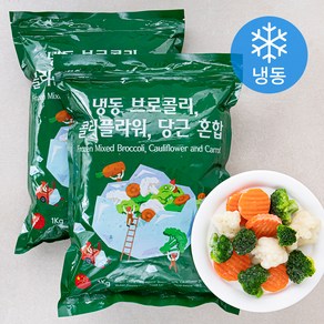 브로콜리 콜리플라워 당근 혼합 (냉동), 1kg, 2개