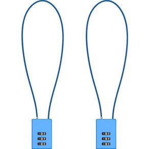 트래블큐브 스퀘어 스테인레스 코팅 롱케이블 3다이얼 자물쇠 블루 50cm, 2개