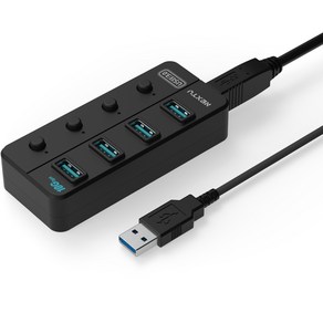 넥스트유 USB3.2 GEN2 4포트 개별전원 버튼 USB 무전원 허브 NEXT-813U3NP-10G, 혼합색상, 1개