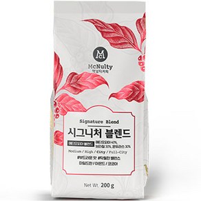 맥널티 원두 시그니처 블렌드, 200g, 1개, 홀빈(분쇄안함)