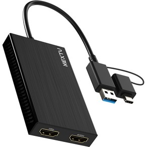 넥스트유 노트북모니터 2개 연결 USB C/A HDMI 듀얼 디스플레이 어댑터 5322TCH-DUAL