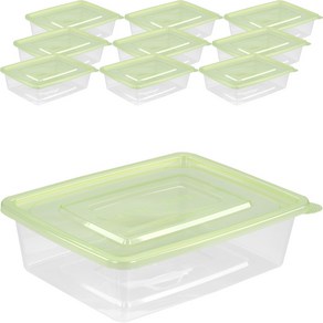 쿡앤락 보관 사각 용기 세트 2500ml, 10개, 몸통 + 뚜껑