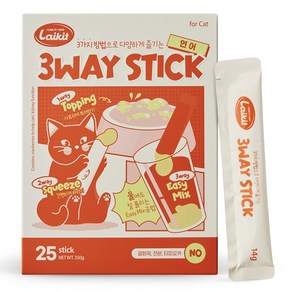 라이킷간식 3way 스틱 워터츄르 고양이 간식 25p, 연어, 350g, 1개