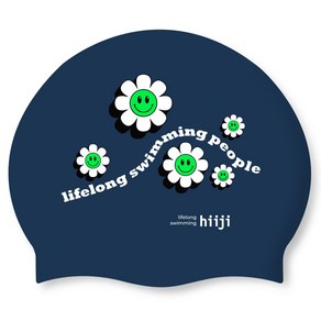 히지 실리콘 수영모자, 데이지 네이비, 1개