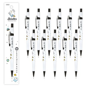 자바펜 쭈바프렌즈 쭈바어스 샤프 오덕 화이트, 0.5mm, 12개