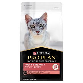 퓨리나 어덜트 프로플랜 퍼지 앤 뷰티 고양이 건식 사료, 연어, 1.5kg, 1개