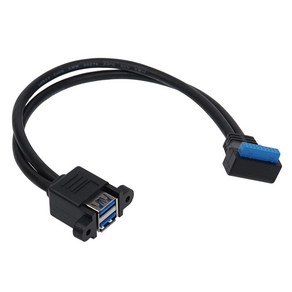 컴스마트 USB 3.0 메인보드 19핀 / 20핀 to 듀얼 A타입 변환 케이블 젠더 30cm, IH750, 1개