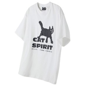 어반에이지 Cat Spiit 오버 반팔 티셔츠