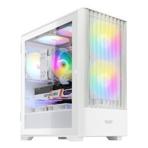 darkFlash 강화유리 PC 케이스 화이트 DNM600 MESH RGB