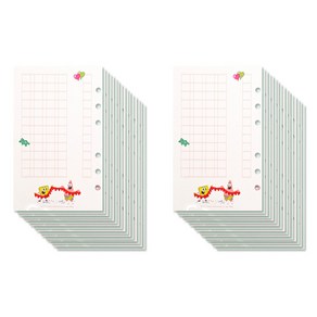 스폰지밥 루카랩 아카이브 6공 리필속지 시 원고 일기 2종 세트, 1개입, 2세트