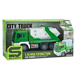 CITY TRUCK 청소차 중장비 작동완구, 혼합색상, 가로 33cm x 세로 17.5cm x  너비 13.5cm, 1개