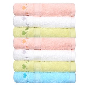 송월스위트하트 스윗하트 하니 세면타올 100g 면사, 랜덤발송, 7개