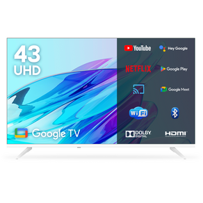 이노스 4K UHD LED 에디션 스마트 TV, 택배 (자가설치), 43UHD구글 화이트, 43UHD Google 화이트, 고객직접설치, 스탠드형