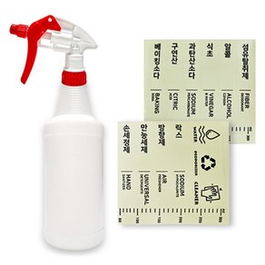 월드크린 캐니언 분무기 750ml + 라벨스티커 세트, 1세트, 혼합색상