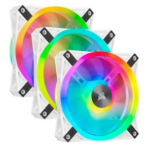 커세어 시스템 쿨러 120mm iCUE QL120 RGB PWM White Triple Fan with Lighting Node CORE