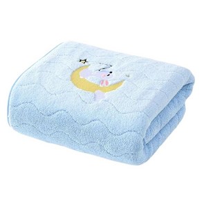 원이네 물결 디자인 바스타월 300g 혼방, 블루, 1개