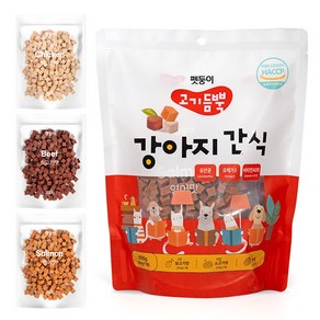 펫둥이 고기듬뿍 강아지 간식, 혼합맛(닭고기/소고기/연어), 600g, 1개