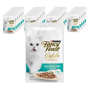 팬시피스트 고양이 쁘띠딜라이트 참치 습식 주식 파우치, 50g, 24개