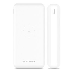 플레오맥스 유선 무선 고속 충전 QC 3.0 PD 3.0 보조배터리 20000mAh, 화이트, PMPB-WC20000