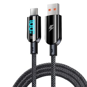 샤크볼트 충전w 표시 디스플레이 고속 충전케이블 USB to C 100w, 1개, 투명, 2m