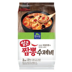 면사랑 2인용 얼큰 짬뽕 수제비, 394g, 1개