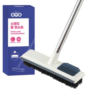 홈앳홈 화장실 욕실 바닥 롱 청소솔, 화이트, 1개
