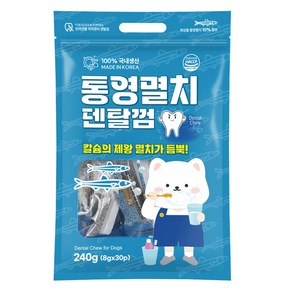 펫츠아일랜드 강아지 해역 통영 덴탈껌, 통영멸치맛, 240g, 1개