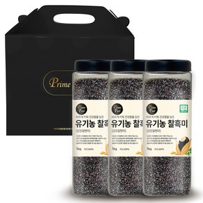 Pime Field 유기농 찰흑미 (검정찰현미), 1kg, 3개