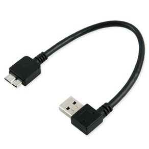 Coms USB 3.0 젠더 케이블 10cm USB 3.0 A 우측꺾임 꺽임 to 마이크로 B Mico B, 1개