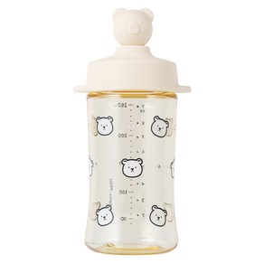 아키움 유아용 곰돌이 PPSU 빨대컵 260ml, 오트밀, 1개