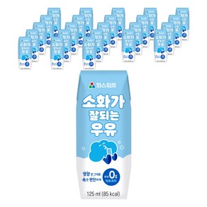 파스퇴르 소화가 잘되는 우유, 파스퇴르 소화가 잘되는 우유 125ml, 24개, 125ml, 24개