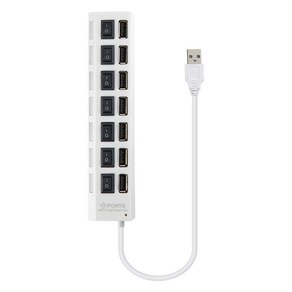 컴스마트 7포트 무전원 개별스위치 USB 2.0 허브 BB764, 1개