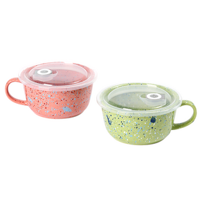 폴마르켄 전자렌지용 라면 찜기 600ml x 2종 세트, 코랄 핑크, 가든 그린, 1세트