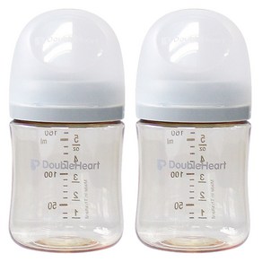 더블하트 모유실감 3세대 PPSU 노꼭지 젖병 트윈팩, 새벽그레이, 160ml, 1개