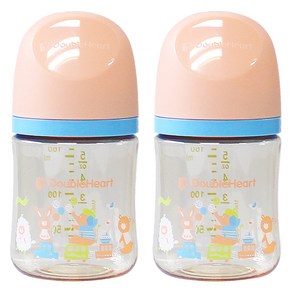 더블하트 모유실감 3세대 PPSU 노꼭지 젖병 트윈팩, 애니멀타운, 160ml, 1개