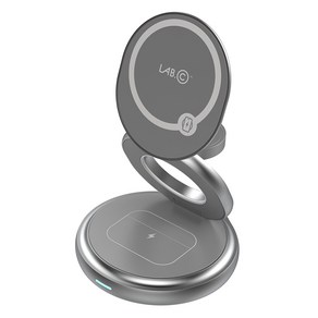 랩씨 3 in 1 갤럭시워치용 맥세이프 15W 고속 무선 충전 거치대 LABC-246QI, 1개, 다크그레이(LABC-246QIDG)