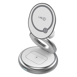 랩씨 3 in 1 애플워치용 맥세이프 15W 고속 무선 충전 거치대 LABC-246QI2, 1개, 실버(LABC-246QI2SV)